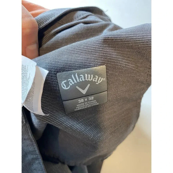 Callaway Lightweight Golf Pants Men's Gray Striped Stretch Size 38 x 32 - Picture 7 of 9